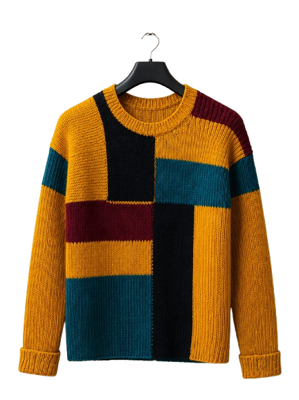 Color Block Knit Cardigan - Image 2